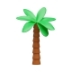 3D Vector Icon a Tropical Palm Tree on a White