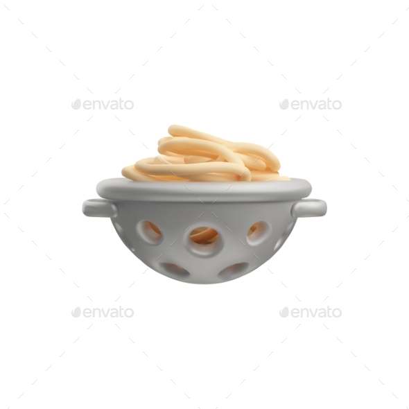 [DOWNLOAD]Spaghetti in Colander Pasta Cooking Process 3D