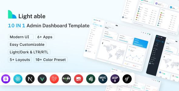 Light Able Admin & Dashboard Template