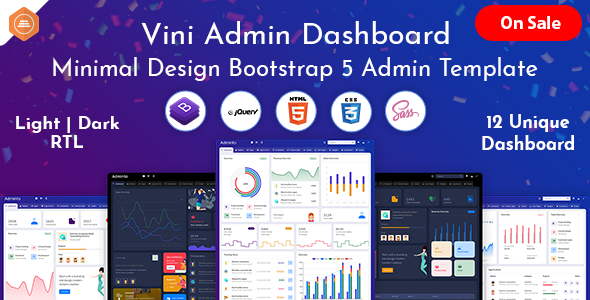 Vini Admin - Bootstrap Admin Template Dashboard HTML