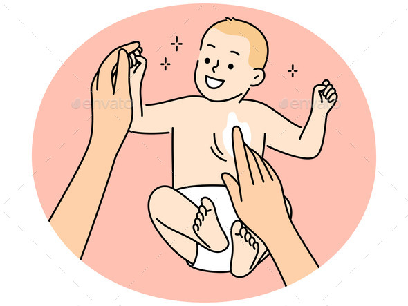 Mother Apply Cream on Newborn Baby