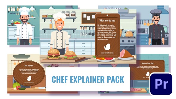 5 Concepts Flat Character Cook MOGRTs For Premiere Pro Premiere Pro template preview