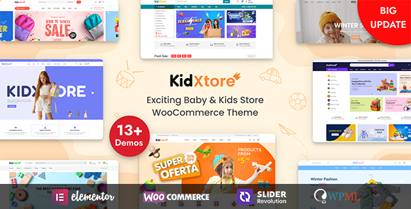 KidXtore – Kids Clothing and Toys Store Elementor WooCommerce WordPress Theme
