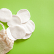 zero waste eco friendly hygiene bathroom concept. reusable cotton pads in bag, makeup removal - PhotoDune Item for Sale