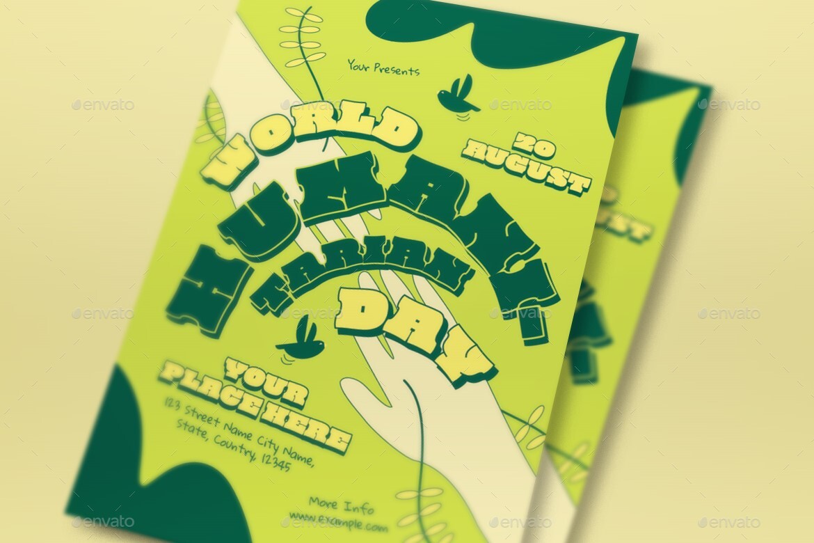 Green Handmade World Humanitarian Flyer Set, Print Templates | GraphicRiver