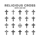 Set Glyph Icons of Religious Cross