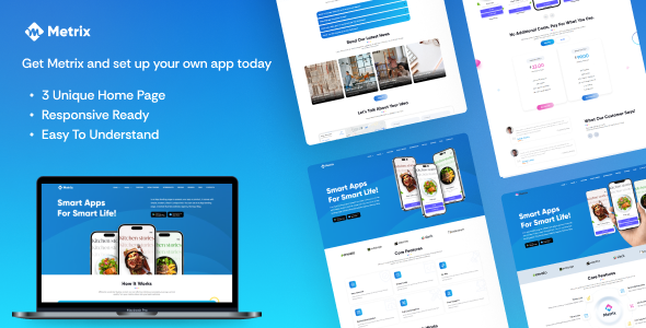 Metrix - App Landing Page Website