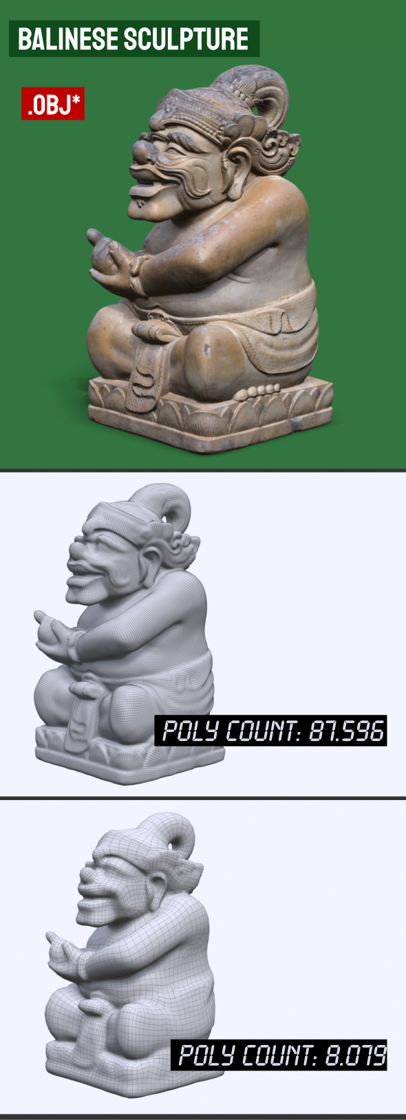 Balinese Ceremony Stone Carving Statue Sculpture