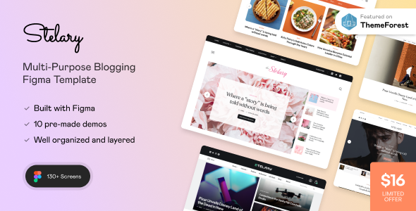 Stelary - Multipurpose Blogging Figma Template