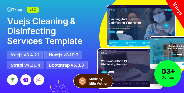 Trise - Cleaning & Disinfecting Services Vue Strapi 4 Template