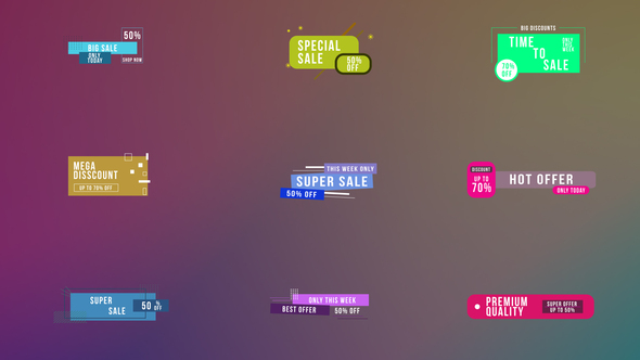 Colorful Sale Titles | AE Titles template preview