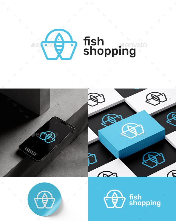 Fish Shopping Logo Template