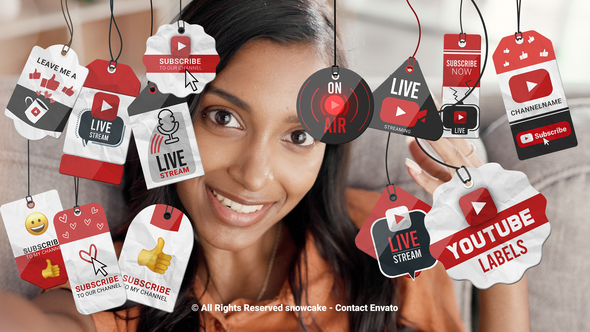 Labels YouTube Elements template preview