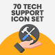 70 Print Production Icons | gravel Series