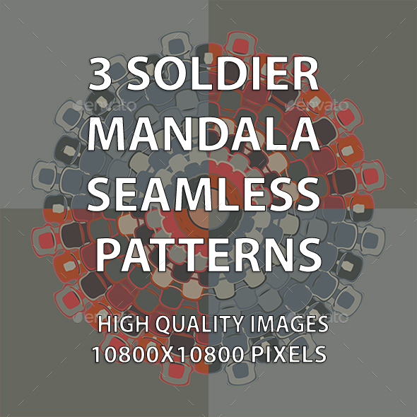 3 Soldier Mandala Seamless Patterns