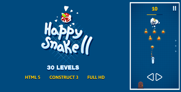 Happy Snake 2 - HTML5 Game (Construct3)