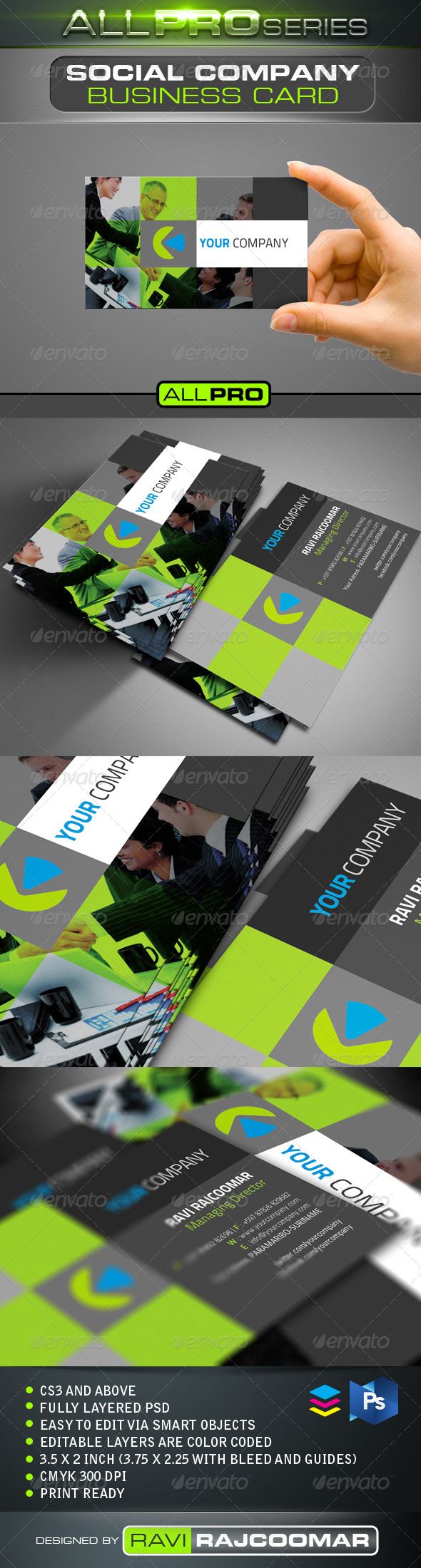 Social Company Business Card - Creative Business Cards