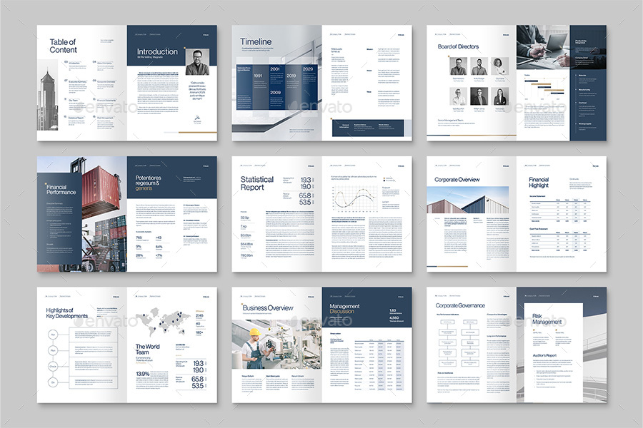 Annual Report Brochure Template, Print Templates 