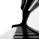 Elegant grand piano perspective view on white background - PhotoDune Item for Sale