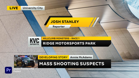 News Broadcast Lower Thirds 2 Premiere Pro Premiere Pro template preview