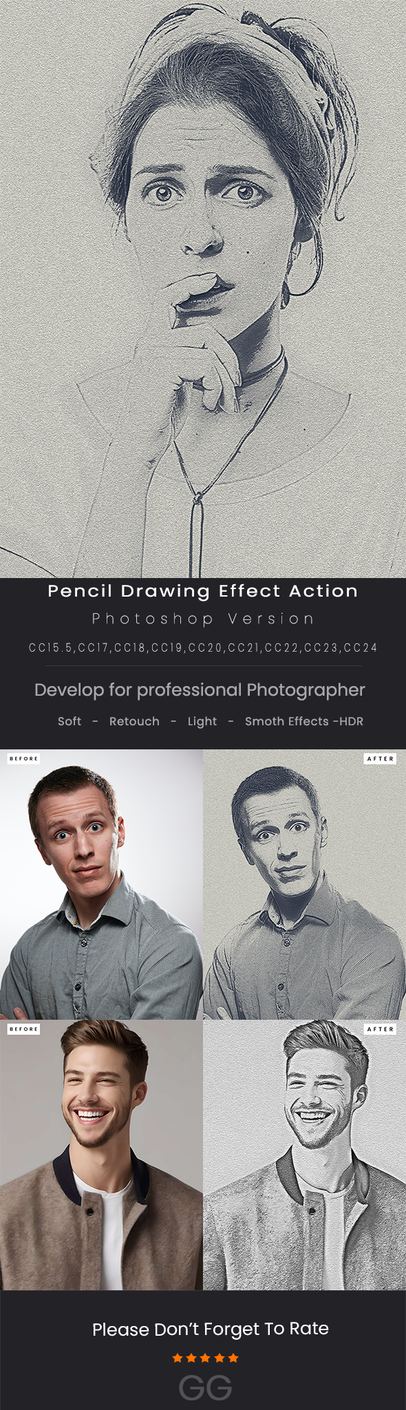 Pencil Drawing Effect Action