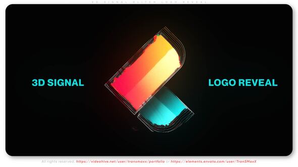 3D Signal Glitch Logo Reveal