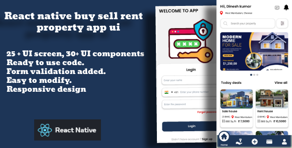Property app - React Native UI Kit for Real Estate Buy, Sell, and Rent