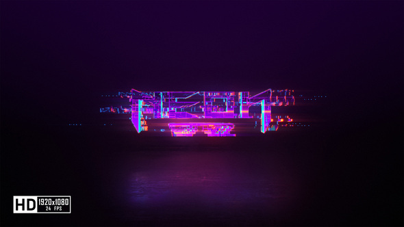 Glitch Neon Logo Reveal Logo Stings template preview