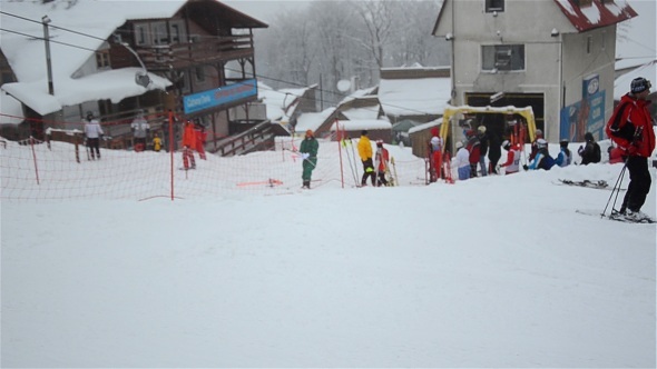 People At Ski Lift 1