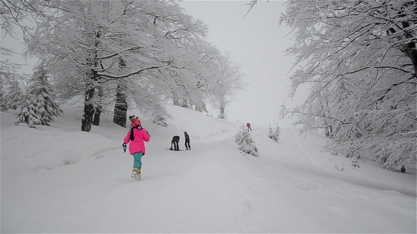 People On A Snowy  Slope 1