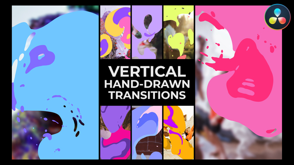 Vertical Liquid Hand Drawn Transitions | DaVinci Resolve