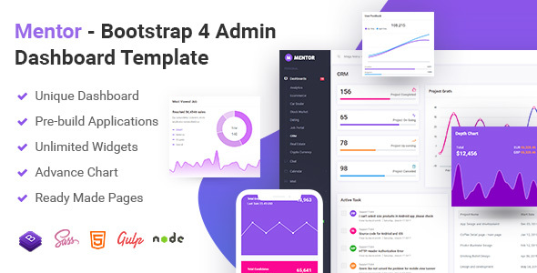 Mentor - Bootstrap 4 Admin Dashboard Template by Potenzaglobalsolutions