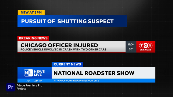 News Broadcast Lower Thirds Premiere Pro Premiere Pro template preview