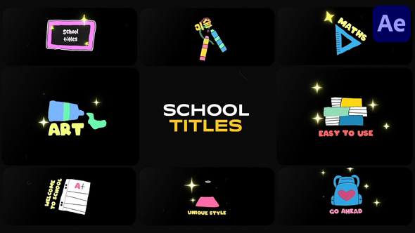 Colorful School Titles for After Effects
