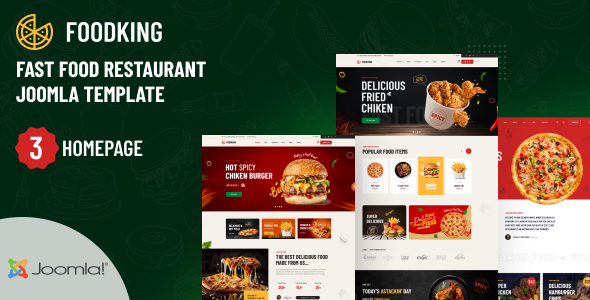[DOWNLOAD]Foodking - Fast Food Restaurant Joomla Template