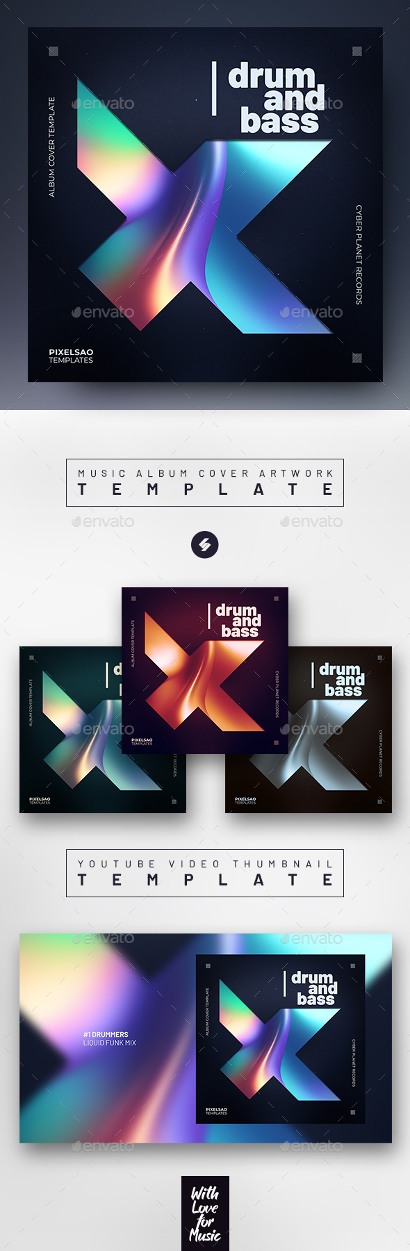 Drum And Bass Album Cover Template