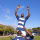 Three African American young male athletes training on a sunny day - PhotoDune Item for Sale