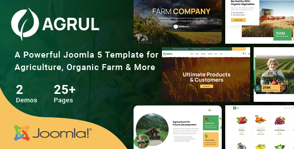 Agrul - Joomla 5 Organic Farm Agriculture Template | Farmer