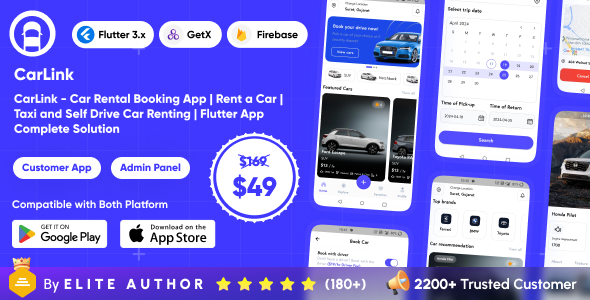 CarLink - Car Rental Booking App | Rent a Car | Taxi and Self Drive Car Renting | Complete Solution