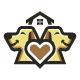 Twins Dog House Logo Template