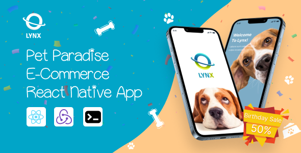 Lynx - Pet Paradise E-Commerce React Native App | CLI 0.71.8 | Redux | Redux Thunk