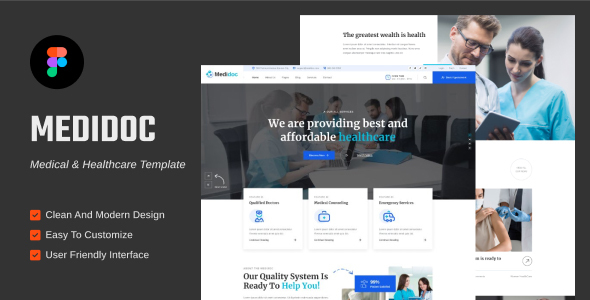 Medidoc - Medical & Healthcare Service Figma Template