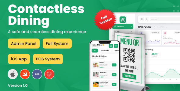 Contactless Dining - QR Table Ordering System | Restaurant SaaS App |   Restaurant Management