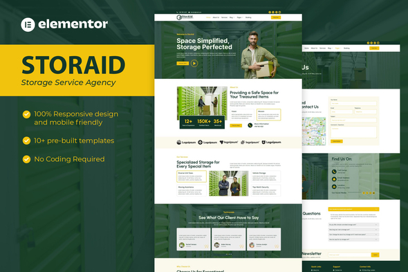 StorAid - Storage Service Elementor Template Kit