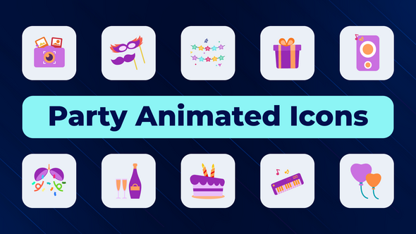 Party Animated Icons Elements template preview