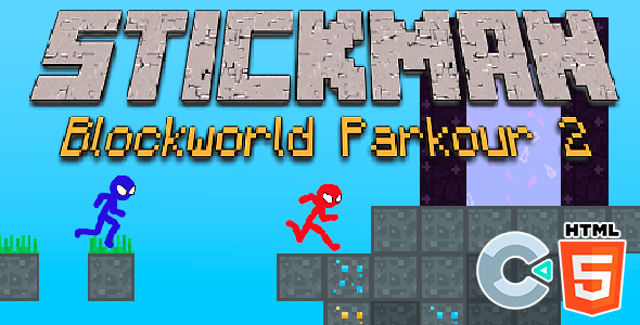 Stickman Blockworld Parkour 2 - HTML5 Game - Construct 3