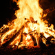 Bonfire burning at night, bright orange flames of fire, selective focus - PhotoDune Item for Sale