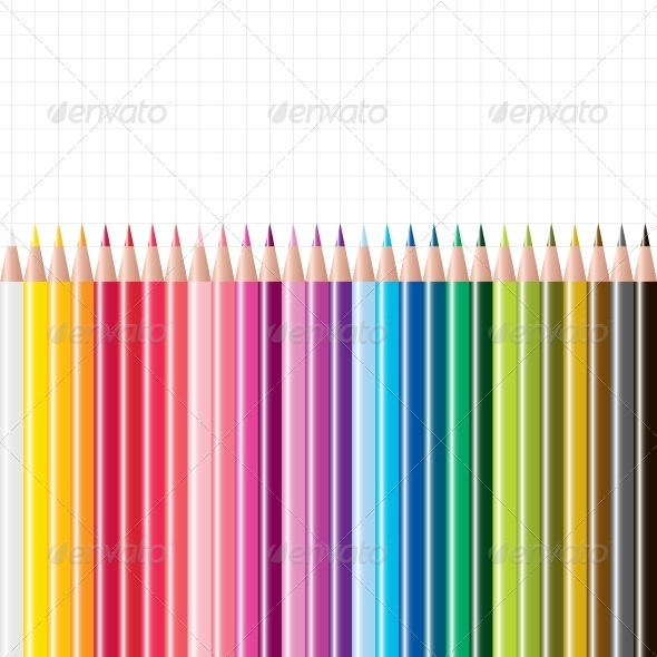 Vector Set of Coloured Pencils - Miscellaneous Vectors