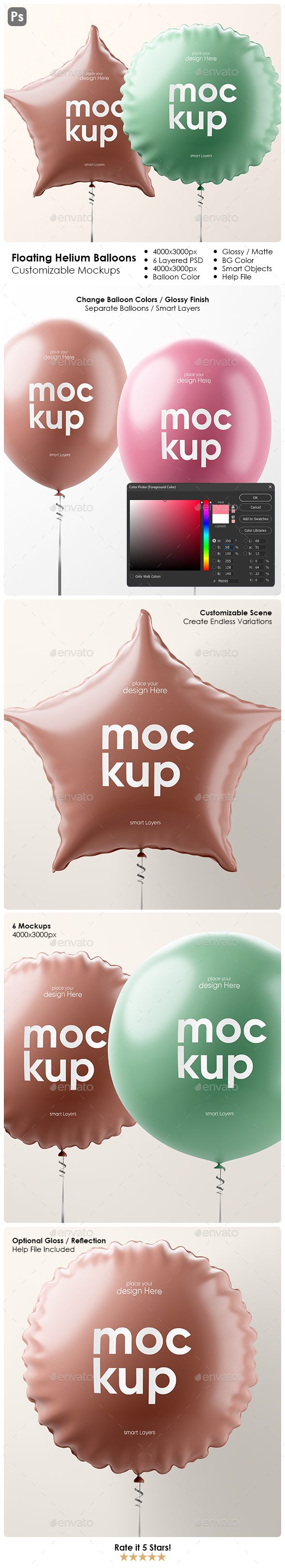 [DOWNLOAD]Floating Helium Balloons Mockups