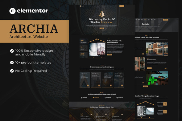 Archia - Achitecture Elementor Pro Template Kit